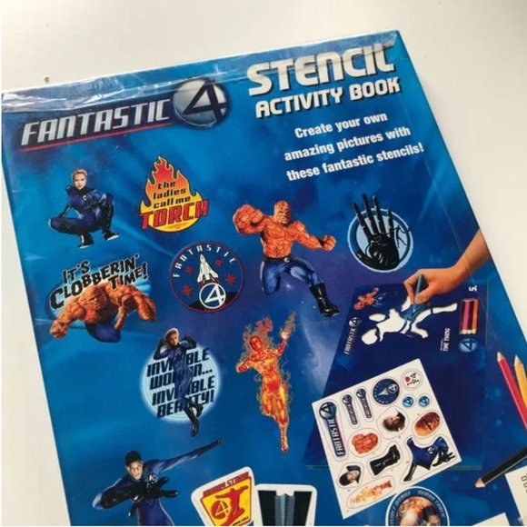 💚 2 for $20 💚 Fantastic 4 - Stencil Activity Book Hardcover - Picture 3 of 14